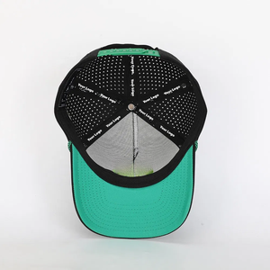 VN Wholesale Personnalisable Chapeau de golf à 5 panneaux Trous découpés au laser Broderie 3D Logo 100% Polyester Bande intérieure étanche Dos en plastique - Product Image 4