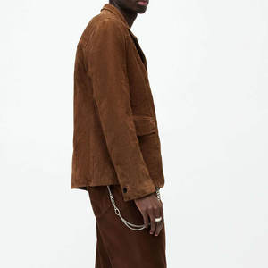 Abrigos y chaquetas de piel de ante para hombre a la moda, venta al por mayor, abrigos y chaquetas de piel de ante con logotipo de color personalizado para hombre - Product Image 4