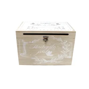 Boîte en bois pour numéros de table et cartes de placement post-cérémonie de mariage - Product Image 1