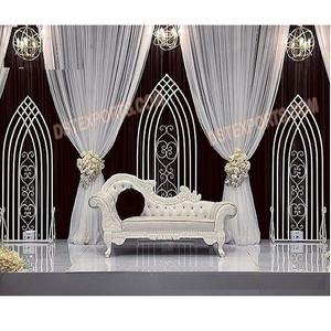 Supports en métal exclusif pour réception, décoration de scène, vente en gros, supports en métal pour installation de scène de mariage, accessoires en métal tendance pour décor - Product Image 1