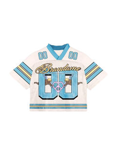 Tissu éponge, vêtements de sport de football américain, impression par transfert thermique, 100% polyester, chemises prêtes à être expédiées, jersey cousu de la meilleure qualité - Product Image 2