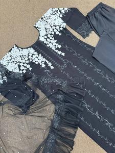 Vêtements ethniques indiens Nouveau Designer Party Wear Look Pantalon à broderie lourde Salwar Suit Palazzo Suit Collection - Product Image 3