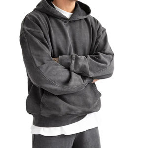 Custom Logo Heavyweight French Terry Cotton Sweatshirt Men's Unisex <b>Oversized</b> Streetwear <b>Hoodie</b> Blank Washed <b>Long</b> Length - Product Image 2