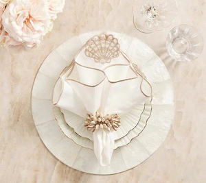 Exquisito Salvamanteles Redondo de Nácar Natural Hecho a Mano, Mosaico Decorativo para Mesa, Decoración de Comedor para Bodas Personalizada, Venta al por Mayor OEM ODM - Product Image 4