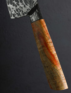 Couteau de cuisine Nakiri Grandsharp japonais Hitachi 7,5 pouces en acier ZDP189, manche en bois naturel d'Afrique Mkuruti - Product Image 6