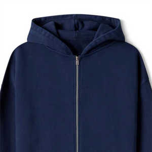 Sudadera con capucha y cremallera para hombre 100% algodón recortada de gran tamaño sudaderas con cremallera en Blanco polar peso pesado Sudadera con capucha personalizada - Product Image 5