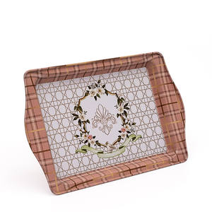 Poignée de plateau rectangulaire en métal 160x190mm Rosy - Product Image 1