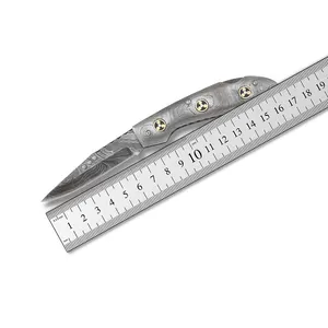 Cuchillo de bolsillo plegable multifunción de acero inoxidable con cuchillo plegable de acero damasco Mango de madera Cuchillos de precio más bajo - Product Image 2