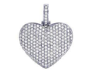 S925 argent avec rond Moissanite diamant clouté classique pendentif en forme de coeur pour hommes femmes fête cadeau de mariage - Product Image 1