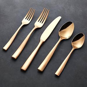 Juego de cubiertos de acero inoxidable chapado en oro rosa de alta calidad, conjunto de cubiertos de lujo con apariencia real para restaurante, boda, hotel y hogar - Product Image 1