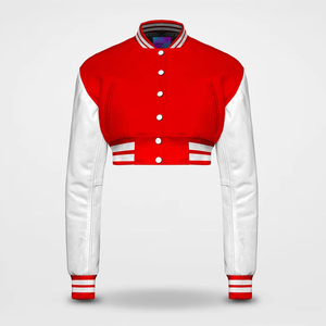 Chaqueta Bomber Varsity de Algodón 100% de Primera Calidad, con Capucha de Borrego, Talla Grande, Parche Bordado Personalizado, Cortavientos para Mujer - Product Image 6