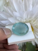 Superbe pierre ovale aigue-marine naturelle de grande taille à facettes pour la fabrication de bijoux 41.20 carats