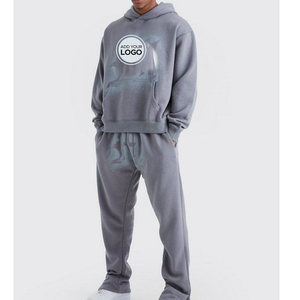 Conjuntos de 2 piezas de lana Casual Jogging Chándal Conjunto de lana Cuello redondo Sudadera Jumper Joggers Jogging Bottoms Chándal de hombre - Product Image 3