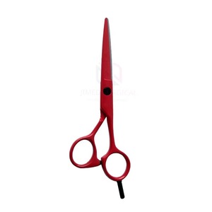 Ciseaux de coiffure professionnels en acier inoxydable de qualité supérieure, avec repose-doigts, revêtement rouge et noir, réutilisables pour les professionnels - Product Image 1