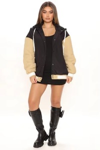 Chaqueta Universitaria para Mujer, de Algodón y Poliéster, Tejida |   Chaqueta Bomber de Béisbol Universitaria Personalizada, OEM ODM, Bordado, Puños Acanalados, Diseño Impermeable - Product Image 2