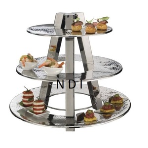 Soporte para cupcakes de metal ecológico para fiestas de boda con acabado niquelado para accesorios de decoración de vajilla de hotel. - Product Image 3