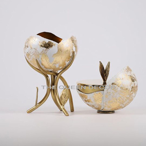 Luxury Gold Classic Incense Burners Handmade Fancy Metal Incense Burners White & Gold <b>Gifting</b> Incense Burners - Product Image 4