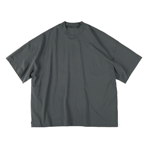 Gris goutte épaule couleur coton hommes T-Shirts décontracté col rond manches courtes nouveau automne manches courtes t-shirt 100% coton 2025 - Product Image 5
