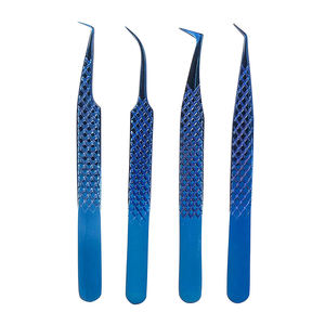 Ensemble de pinces à cils en acier inoxydable courbées en forme de C, en forme de L, à angle de 45 degrés, pour extensions de cils, 5 pièces, emballage en cuir PU, logo personnalisé - Product Image 6