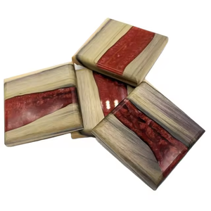 Indian Hot Selling Latest <b>Wooden</b> Coaster Square MDF <b>Placemat</b> with Attractive Resin Inlaid Classic Style - Product Image 3