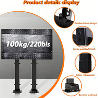 Support mural TV motorisé robuste et réglable en hauteur avec double moteur électrique et télécommande