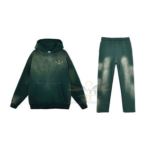 Survêtements délavés à l'acide de haute qualité avec impression de logo personnalisée pour hommes survêtements délavés à l'acide respirants à séchage rapide - Product Image 3