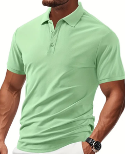 Chemise de golf pour homme, respirante, anti-humidité, légère, extensible, à manches courtes, boutonnée, pour les sports de plein air en été - Product Image 1