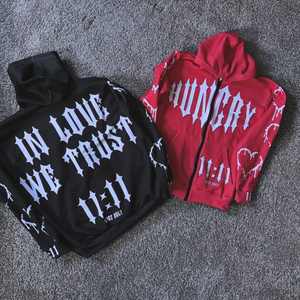 Sudadera con capucha personalizada para hombre 500 Gsm Heavy 100% algodón Drop Shoulder Sun Fade Distress Patch bordado de trabajo Boxy Fit Crop Zip Up para hombre - Product Image 2