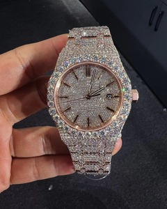 Custom High-Demand Lab Grown Rose Gold Diamond <b>Watch</b> Luxury Quartz Movement with 5mm <b>Case</b> Thickness and Pointer Dial Display - Product Image 1