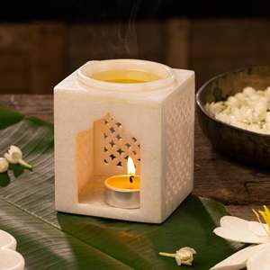 Brûleur à mazout en treillis de fleurs de marbre Design élégant pour la décoration intérieure et la détente - Product Image 1