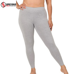 Wholesale Custom Made Women's Ankle Length Yoga Leggings Spandex/Polyester Four-Way Stretch Breathable Solid Dark Heather <b>Grey</b> - Product Image 5