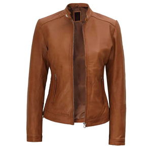 Chaquetas de cuero transpirables para mujer, ropa de invierno hecha a medida, chaqueta de cuero PU para mujer a la moda - Product Image 1