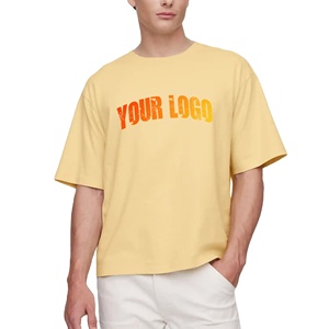 Nouvel Arrivage T-shirt Homme 100% Coton Ringer Imprimé 200 GSM Coupe Oversize Épaules Tombantes Infroissable Respirant Streetwear Hip Hop - Product Image 1