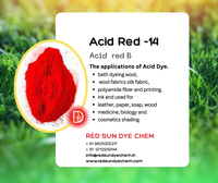 Rojo Ácido 14 (C.I.) 14720) por RED SUN DYE CHEM - Grado 100% Puro con Empaque de Tamaño Personalizado para las Industrias Textil y del Cuero