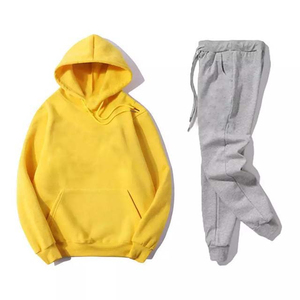 Venta al por mayor chándal de color azul para los hombres Jogging trajes al aire libre OEM chándales invierno hombre sudadera pantalones de chándal pulóver sudaderas con capucha - Product Image 6