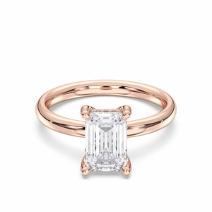 Bague de fiançailles Solitaire en argent pour femme, émeraude et taille ronde, 2.16 carats, E-F/VVS-VS, Moissanite - Product Image 1