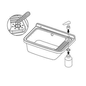 Lavabo de Resina Mongardi Multiusos de 58.3L x 38.5D para Interior y Exterior, Montado en la Pared, Resistente a los Ácidos, Dispensador Minimalista para Baño - Product Image 6