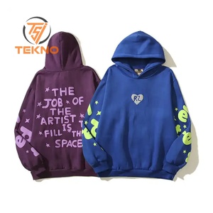 Sweats à capuche unisexes à impression bouffante de qualité supérieure poids léger taux bon marché entièrement personnalisés anti-rides sweats à capuche pour hommes - Product Image 2