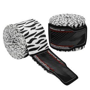 Mélange élastique en polyester respirant imprimé noir blanc enveloppes rapides de boxe de haute qualité Logo personnalisé enveloppes de main d'entraînement de gymnastique - Product Image 1