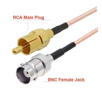 Câble RG316 de 50 cm, connecteur BNC mâle vers RCA mâle, 50 ohms, rallonge coaxiale RF RG-316, cordon de raccordement vidéo, adaptateur BNC vers RCA