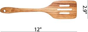 Metier Top Diseño líder Espátula ranurada Heavy Duty Hecho a mano Cocina Esencial Agitación Herramienta de madera - Product Image 3