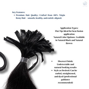 Extensions de cheveux humains indiens à pointe plate Remy vierge 100% - Product Image 2