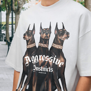 Camiseta de gran tamaño lisa de peso pesado de alta calidad impresión personalizada en blanco 100 algodón hombres agresivos impreso camiseta de gran tamaño - Product Image 3