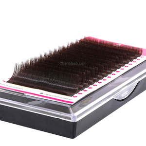 Extensiones de pestañas sintéticas de color marrón oscuro Color denso Ligero Pestañas postizas de aspecto natural Curl DD & BC de alta calidad - Product Image 1