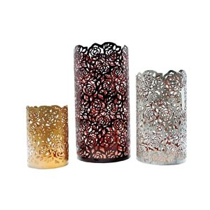 Soporte de pilar de vela duradero respetuoso con el medio ambiente moderno de Metal plateado niquelado decoración del hogar linternas de fiesta de boda de Navidad - Product Image 4