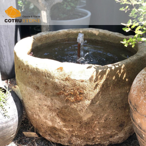 Vaso in Granito Naturale per Arredamento Esterno Giardino Parco Hotel Sculture e Intagli in Pietra Durevoli ed Ecologici per Giardino Esterno - Product Image 1