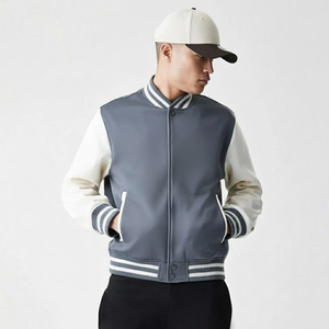 Chaqueta Varsity Vintage para Hombre OEM, Personalizada con Bordado 3D en la Parte Delantera, 100% Algodón No Tejido, Cuello Alto, Resistente al Viento y Transpirable - Product Image 4