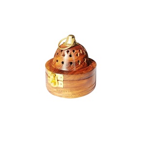 Porte arrière en cuir fait main avec brûleur à charbon de bois en résine pour parfum Oud & Makhana religieux arabe Eid cadeaux - Product Image 4