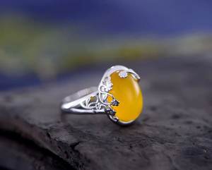 Jaune Onyx Pierre Solide 925 En Argent Sterling À La Main Minimaliste Anneau Femmes Fille Partie Porter Des Bijoux - Product Image 3