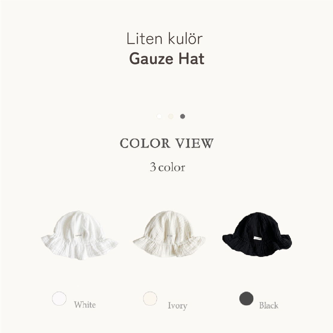 หมวกผ้ากอซทุกฤดู-สีขาว